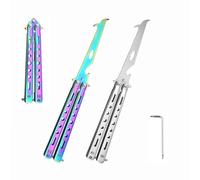 Tosconve 2PCS Car Tire Rock Remover Tool, Foldable Tire Cleaning Hook(3rd Generation) Tire Stone Remover for Car Motor Bike Tire, Multi Purpose Bottle Opener Window Breaker (Colorful+Silver)