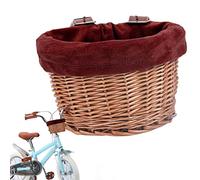 Toseky Bicycle Basket for Kids scooter basket Bicycle Wicker Basket Willow Front Basket for Kid's,Natural Wicker Decoration Supplies for Picnic and Photography Prop