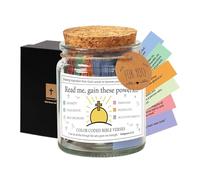 Toseky Colorful Bible Verses in a Jar - Inspiration Colorful Notes Jar, Hope Jar Bible Verses for Emotions and Feelings, Glass Best Wishes Notes Devotional Notes Jar, Bible Jar For Bible Believer