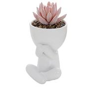 Toseky Decorative Flower Vase - Ceramic Human Shaped Flower Vase - Decorative Human Face Flower Pot for Living Rooms, Balconies, Gardens