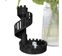 Toseky Dice Tower with Tray, Medieval Fantasy Theme, Black, Polypropylene, 10x11.2x14.4cm/3.9x4.4x5.6in, 100g, Ages 3+, 96+ Months, All Ages, 144 Months, Unisex, TABLETOP_GAME, Dice Game, Dice Tower