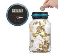 Toseky Digital Coin Bank coin counter savings jar Digital Piggy Bank Digital Bank Money Counter Jar,1.8L Clear Large Coin Counter Jar For Teens With LCD Screen, Holds Over 800