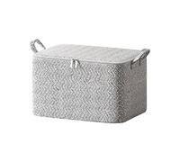 Toseky Storage Boxes With Lids Clothes Storage Boxes Collapsible Storage Box With Carry Handles, Double Zipper Fabric Storage Box For Clothes Duvet Blankets Bedding Moving House