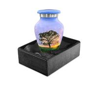 Toseng Memorials - Urns for Human Ashes Adult Female, Burial Urns, Decorative Urns, Funeral Urns, Cremation Urns for Women and Men - Purple, Tree of Life, 1 Small Keepsake