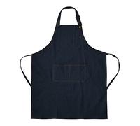 Tosewever Denim Apron with Pockets for Men Women Chef Kitchen BBQ Restaurant Grill Adjustable Neck Strap Long Ties Suitable M to XXL Tool Aprons (Dark Blue, 1)