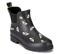 TOSH Ladies Chelsea Ankle Wellingtons Boots Short Pull On Waterproof Rubber Womens Riding Equestrian Wellies (Black Bumble Bee, UK Footwear Size System, Adult, Women, Numeric, Medium, 7)