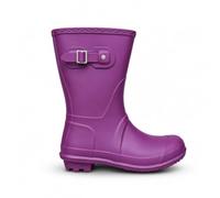 TOSH Womens Short Wellingtons Half Leg Boots Festival Wellies Dog Walking Ladies Buckle Adjustable Camping Plum UK 7