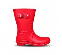 TOSH Womens Short Wellingtons Half Leg Boots Festival Wellies Dog Walking Ladies Buckle Adjustable Camping (Red UK 4)