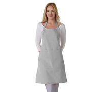 TOSHE Kitchen Apron Waterdrop Resistant Cotton Apron with adjustable Aprons for Women with Pockets 10 Color option Cooking Silver Apron (Silver)