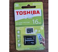 Toshiba 16GB M203 MicroSD Class 10 U1 100MB/s with Adapter BLACK - NEW UK STOCK