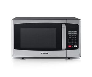Toshiba 800w 23L Microwave Oven with Digital Display, Auto Defrost, One-Touch Express Cook, 6 Pre-Programmed Auto Cook Settings, and Easy Clean - Stainless Steel Door Handle Microwave - ML-EM23P(SS)