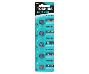 Toshiba Lithium Coin Batteries - Coin Battery Packs - Lithium 3v Coin Battery Long Life - Button Cell Batteries for Watches, Keyfobs, Scales & More - CR1220 - Pack of 5