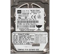Toshiba MK3017GAP, B1/A0.04J, HDD2159 Q ZF01 T, 30GB IDE 2.5 Hard Drive