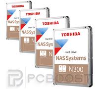 Toshiba N300 56TB NAS HDD Bundle - 4x 14TB, 7200RPM, RAID 5/6, CMR, 512MB 3Yr Wa