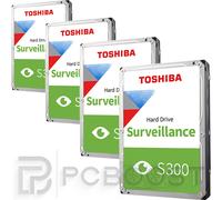 Toshiba S300 16TB Surveillance Hard Drive Bundle 4x 4TB - 24/7, 64 Camera, RV Se