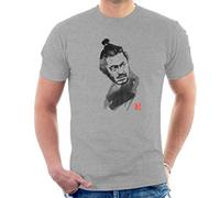 Toshiro Mifune Close Up Watercolour Men's T-Shirt Heather Grey