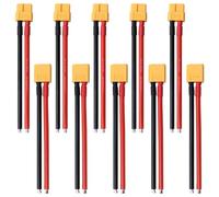 Tosiicop XT60 Connector Plug Cable - 10 PCS Female and Male XT60 Extension cables with 12AWG Silicon Wire Cables for RC Lipo Battery Connectors Airplane Car Boat 100mm (5 Female and 5 Male)