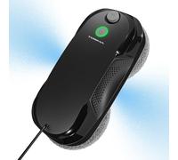 Tosima W5 Window Cleaning Robot, Dual Direction Auto-Spray Smart Window Cleaner with Triple Safety System, Smart Navigation, Remote Control, for All Smooth Surfaces, with 8 Rags, Black