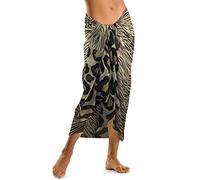 TOSKATOK Ladies Girls Animal Print Sarong Skirt Beach Cover up Scarf Wrap-Beige
