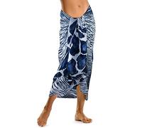 TOSKATOK Ladies Girls Animal Print Sarong Skirt Beach Cover up Scarf Wrap-Blue