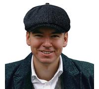 TOSKATOK® Unisex Mens, Ladies 8 Panel Herringbone Tweed Wool Blend Baker Boy Newsboy Flat Gatsby Hat Cap-Slate