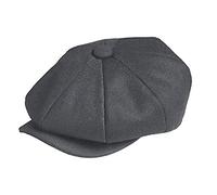 TOSKATOK Unisex Mens Ladies Plain 8 Panel Wool Blend Baker Boy Newsboy Flat Cap-Grey