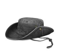 TOSKATOK UPF 50+ Unisex Safari Outback Australian Style Cotton Bush Hat with Wide Brim, Detachable Chin Strap, Side Press Studs and Air Vents-Charcoal-58