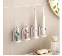Toski Electric Toothbrush Holder Wall Mounted with Drainage, 4 PCS Tooth Brush Holder for Bathroom, Toothbrush Stand Fast Drying and Ventilation, Space-Saving, Toothbrush Holders