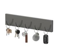 Toski Key Holder for Wall, Key Rack No Drilling with 5 Hooks, Keys Hooks Self Adhesive, Keys Hanger Suitable for Living Room, House Door, Grey