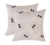 Tosleo Halloween Throw Pillow Covers 18x18 inch Set of 2 Halloween White Ghosts Embroidered Pillow Cases Thanksgiving Home Party Fall Decor Pillowcases Square Cushion Covers