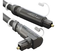 TOSLINK Cable, 90° angled with 0% signal loss - 1m - Fibre optic lead for soundbars (optical audio cable, digital S/PDIF, stereos/amplifiers/amps, Xbox One/PS4) - CableDirect
