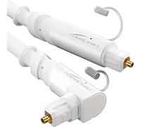TOSLINK cable white, optical audio cable 90° angled - 1,5m - fiber optic cable for soundbars (TOSLINK to TOSLINK, digital S/PDIF cable, stereo systems/amplifiers, home cinema, Xbox/PS4) - CableDirect