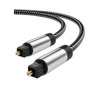 Toslink Optical Cable for Soundbar to TV - 2M Digital Optical Audio Cable Fibre Optic Cord S/PDIF Output Line for Samsung LG Sony TV/Gaming System/DVD/BRD/Projector/PS4/Xbox to Hi-Fi System
