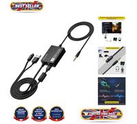 Toslink to 3.5mm Audio Converter - 192kHz with Amplifier Chip - Easy Plug & Play