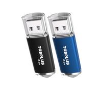 TosMemo 2Pack 8GB USB 2.0 Flash Drive 8GB Thumb Drive Memory Stick Jump Drive (Black/Light Blue)