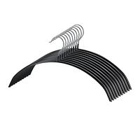 Tosnail 10 Pack Black Super Grippy Slip-reducing Contour Shirt Hangers, Metal Clothes Hangers, The Dimple and Crease Hanger Solution