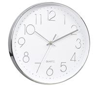 Tosnail 12 Inches Round Silent Non Ticking Quartz Wall Clock - Elegant Silver Frame