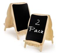Tosnail 2 Pack Small Framed Tabletop Chalkboard Signs, 21x13.5cm Double-Sided Chalk Board, Decorative Bulletin Boards, Rustic Wooden Blackboard, Small Menu Board for Home, Kitchen, Crafts, Party Decor