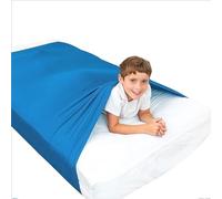 TOSOFT Autistic Kids & Adults Sensory Compression Bed Sheets Blanket Soft Lightweight Breathable Sleeping Pockets Sock Great For Restless Young Sleepers(Sky blue,Full 136x147cm/54x58in)