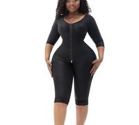 TOSOFT Women's Mastectomy Full Body Shapewear Slimming Arms Legs Bodysuit For Liposuction Operation Post Surgery Postpartum(Black,S/Small)