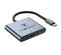 Tosomoki - USB C to HDMI Adapter, 3 in 1 Type C Converter to 4K@30Hz HDMI USB 3.0, 100W PD for MacBook Pro Air iPad Chromebook XPS Acer HP Dell Surface Samsung Switch iPhone 15 &More USB-C Devices