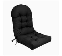 TOSOPA Outdoor Cushions, Garden Chair Cushions with Back and Ties, 110x50x7cm Waterproof Seat Pads for Rattan Furniture High Back Cushion for Indoor and Outdoor Use (Black)