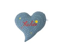 TOSOPA Star Shaped Plush Pillow - Soft Decorative Cushion & Stuffed Toy - Silver Grey Embroidered Accent Pillow for Couch & Bedroom - Cute Kids Room Decor & Gift (blue,heart)