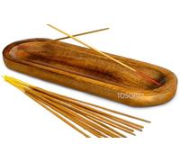 TOSQP27 Handmade Wooden Incense Holder for Sticks - Decorative Ash Catcher Burner Tray for Meditation, Yoga & Aromatherapy - Gift Agarbatti Holder for Home Decor, Office, Zen Room & Spiritual Gifts