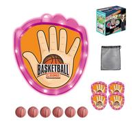 Toss and Catch Ball Game Set, 6 Sticky Balls 4 Training Glove with Led Light,outdoors Garden & Beach Toy Game for Kids Boys Girls Soft Basketball - 2