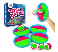 Toss and Catch Ball Set Kids Outdoor Toys for Ages 3+ - Sticky Ball Catch Game for Families with 4 Paddle Sets - Fun Beach & Outdoor Childrens Toys or Garden Games for Kids of All Ages & Adults