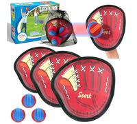 Toss and Catch Ball Set Outdoor Games for Kids - Waterproof Ball and Catch Game with 3 Paddles 3 Sticky Balls Storage Bag - Garden Games Beach Toys for Kids Adults