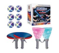Toss And Catch Game - Interactive Light Up Practice Toy | 6 Piece ABS Launch Set with Sticky Balls, Sticky Baseball Training Glove, Indoor Outdoor Sports Activity For Kids, Adults