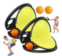 Toss And Catch Game Set - PVC 2 Pieces, Velcroo Throw Catch Ball Set With Launchers | Catching Balls Backyard Game For Beach Park Camping Pool Birthday Boys Girls