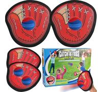 Toss and Catch Outdoor Toys for Kids 5 6 7 8+ Years, Garden Games, Beach Ball Games, Outdoor Lawn Games, Family Game with 4 Sticky Baseball Glove 4 Balls for Children Adults